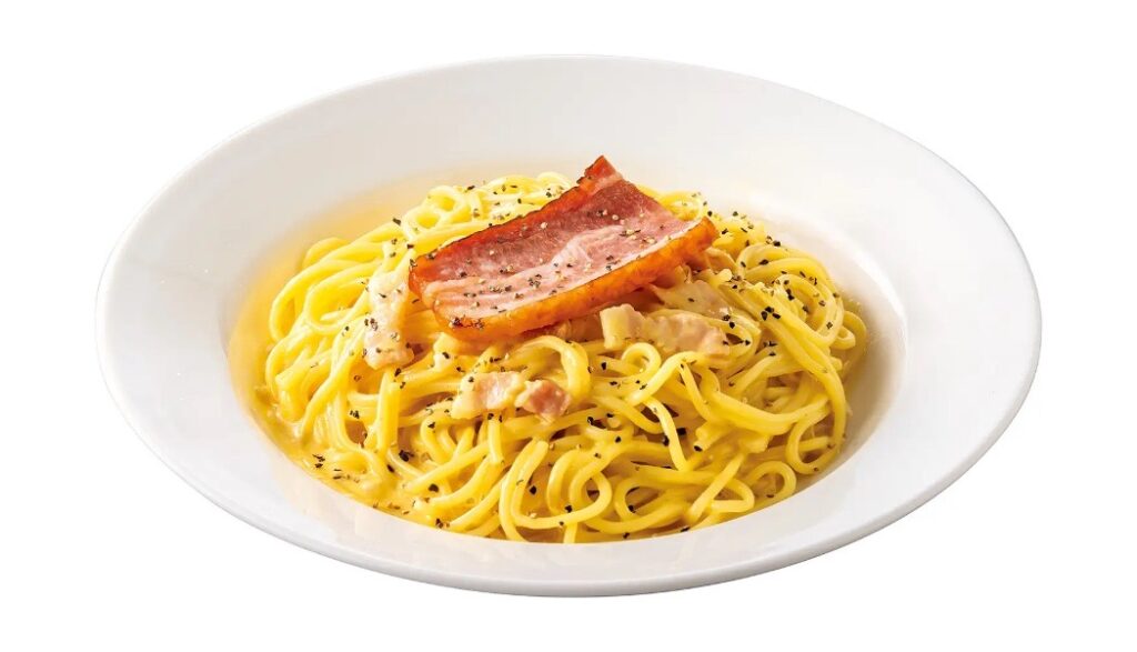 厚切りベーコンとパンチェッタの濃厚カルボナーラ サンマルクカフェ