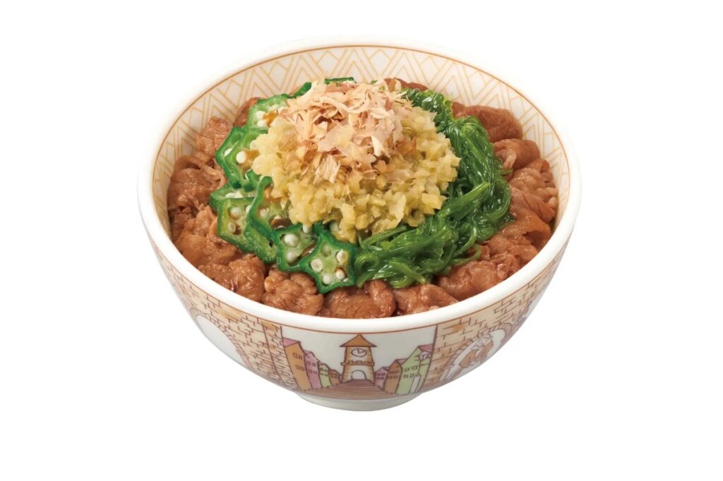 生姜めかぶオクラ牛丼
