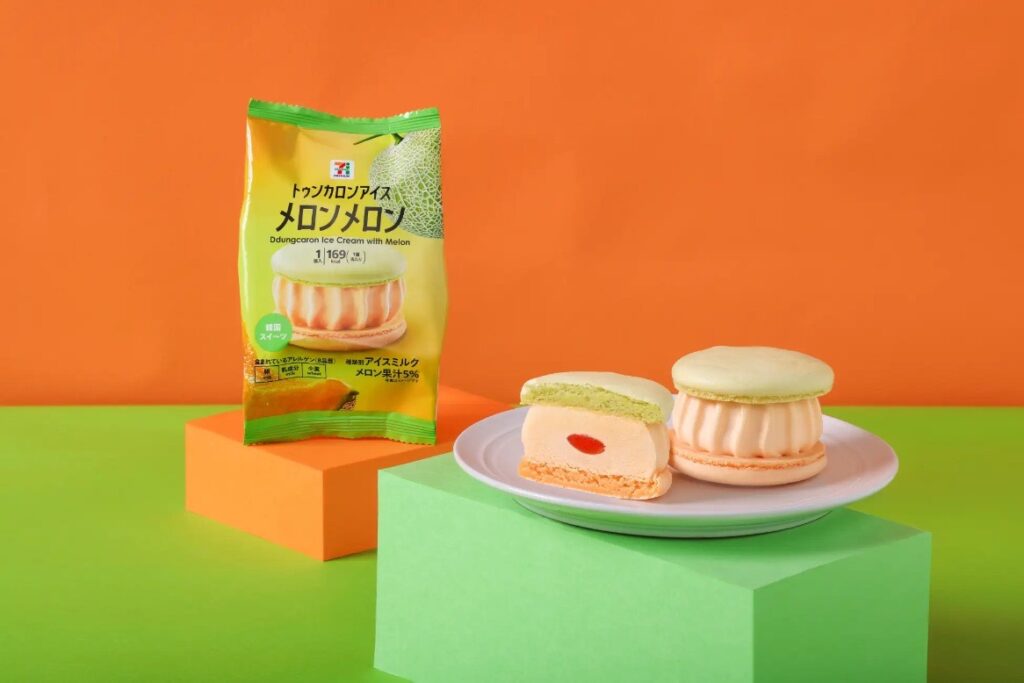 ぷっくり可愛い韓国マカロンが、メロンで夏仕様に♪
セブンプレミアム トゥンカロンアイス メロンメロン