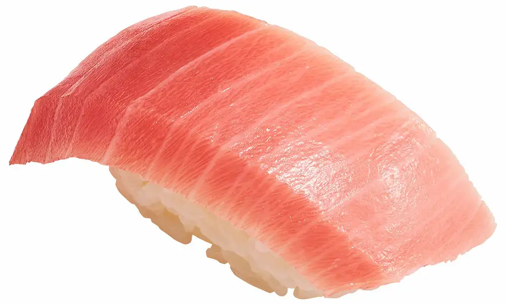 スシローの本鮪中とろ寿司。脂と赤身のバランスが特徴